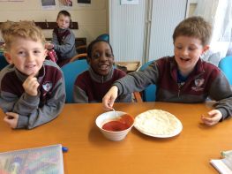 Ms. Hudson’s class made pizza!